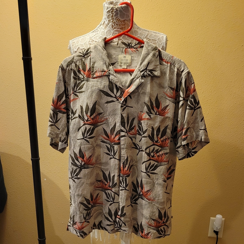 Solitude Men's Tropical Print Short Sleeve Shirt